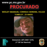 Polícia Civil avança nas investigações de homicído qualificado ocorrido em Naviraí e pede auxílio da população para localizar foragido