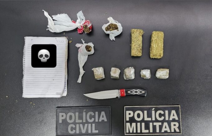 Polícias Civil e Militar capturam dupla que vendia drogas em alojamento de empresa em Santa Rita do Pardo