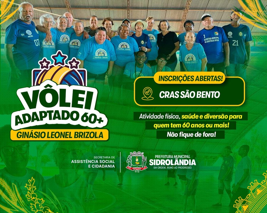 VÔLEI ADAPTADO 60+: inscrições abertas para atividade no Ginásio Leonel Brizola