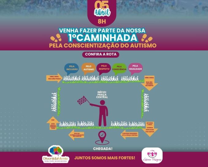 Sidrolândia realiza 1ª caminhada pela conscientização do autismo no dia 5 de abril