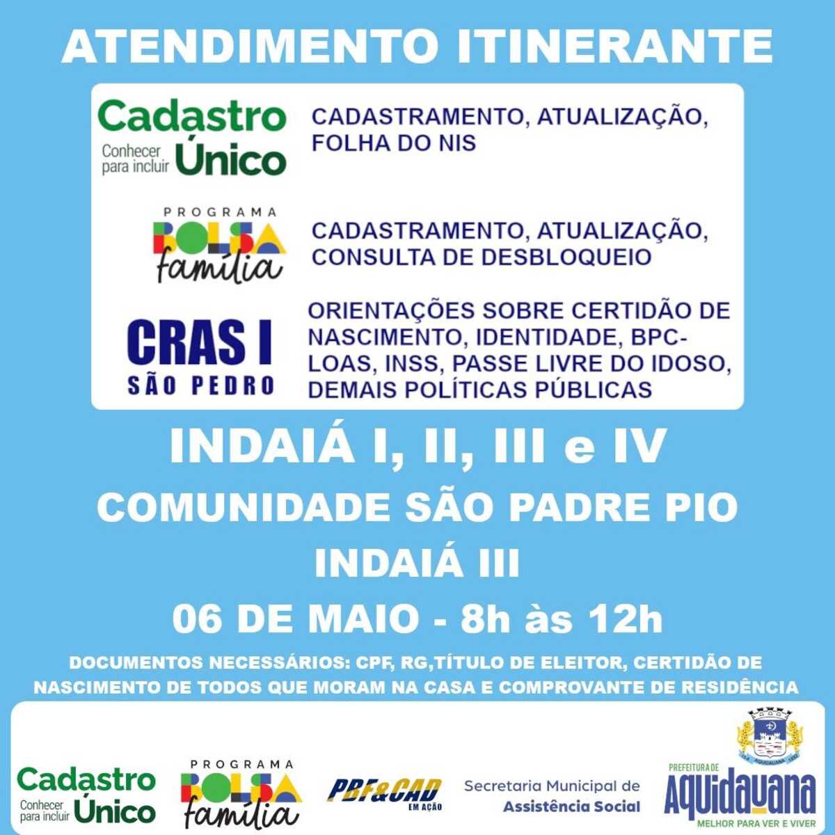CRAS I realiza atendimento itinerante para comunidades de Aquidauana