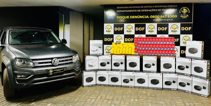DOF apreende veículo com mais de R$ 480 mil em produtos ilegais em Fátima do Sul