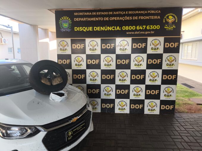 DOF prende homem em Dourados transportando droga em pneu