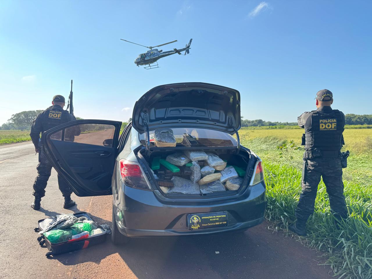 Operação conjunta entre DOF e Denarc do Paraná resulta na apreensão de mais de 300 quilos de drogas em Dourados