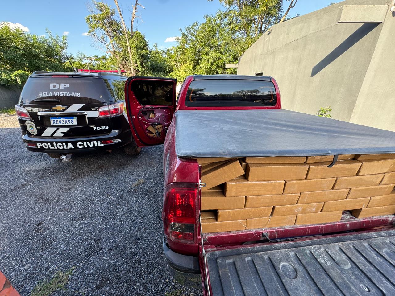 Polícia Civil apreende 1,7 tonelada de maconha e prende suspeito em flagrante em Bela Vista