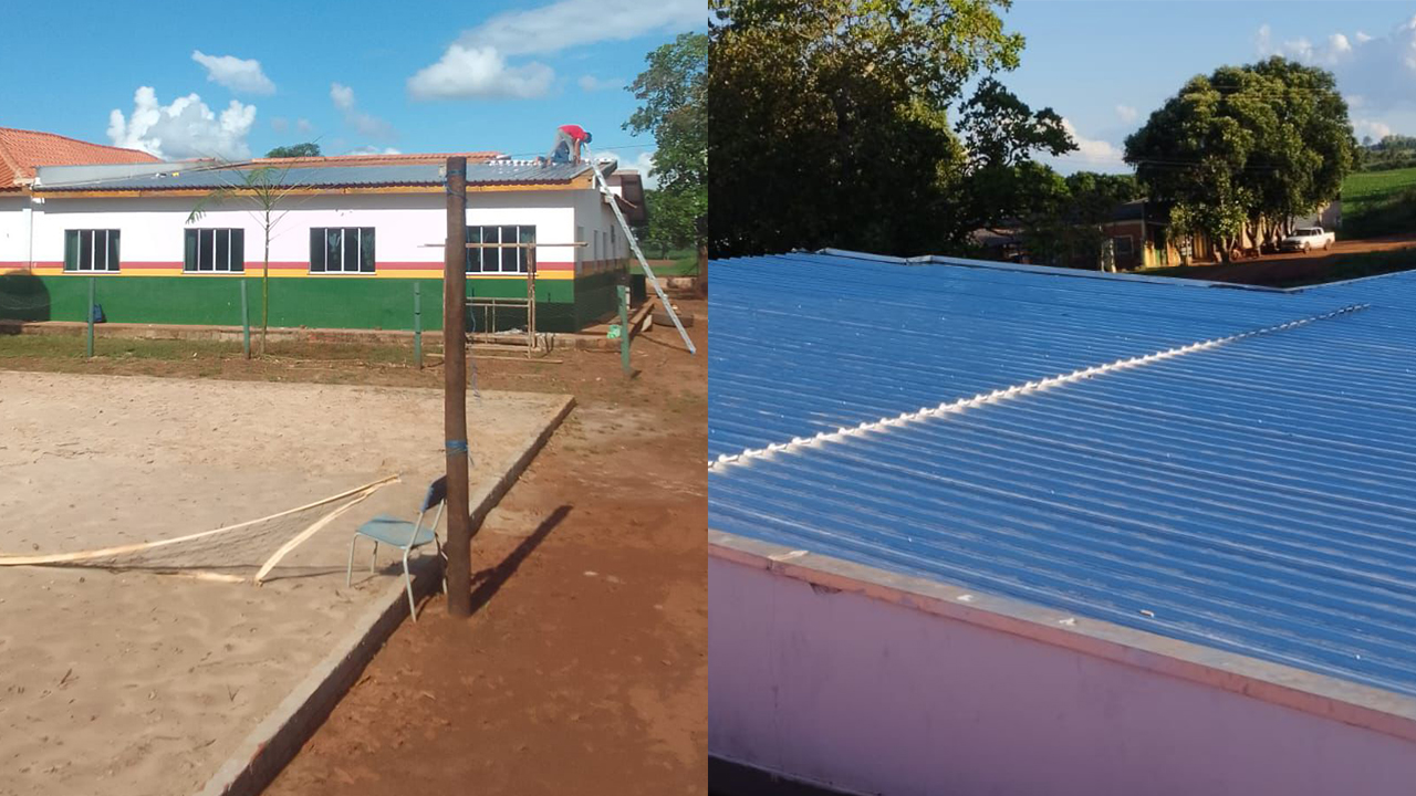 Prefeitura realiza troca do telhado do pavilhão superior da Escola Municipal Leonida La Rosa Balbuena, no Assentamento Jiboia