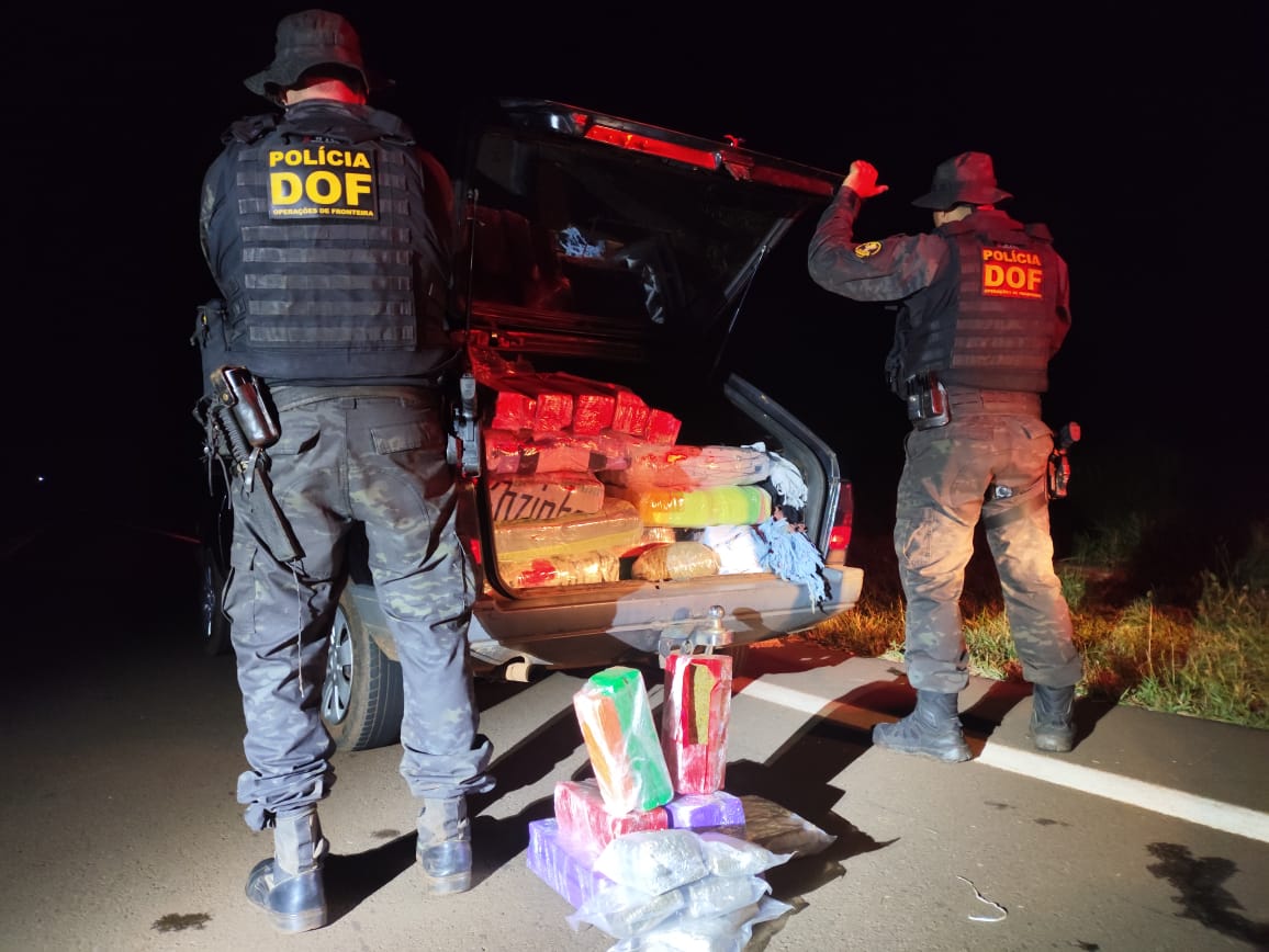 DOF apreende mais de 260 quilos de drogas em Amambai que seguiam para São Paulo