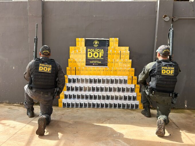 Em Aral Moreira, DOF apreende 130 celulares que seguiam para o Paraná