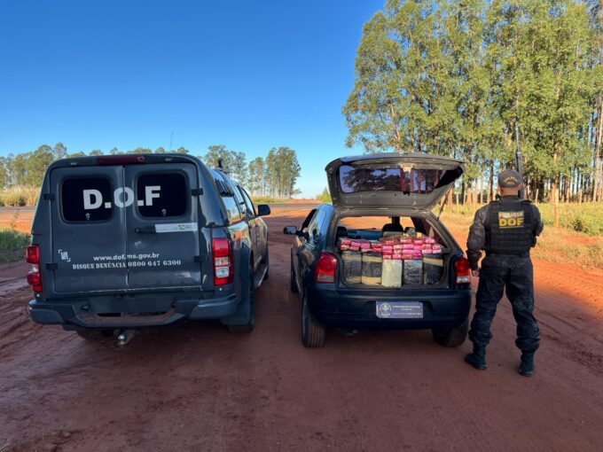 Em Eldorado, DOF apreende veículo com quase 330 quilos de drogas que seguiam para o Paraná