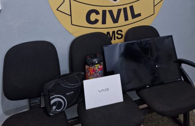 Polícia Civil identifica autores de furto qualificado e vandalismo ocorrido em escola de Terenos