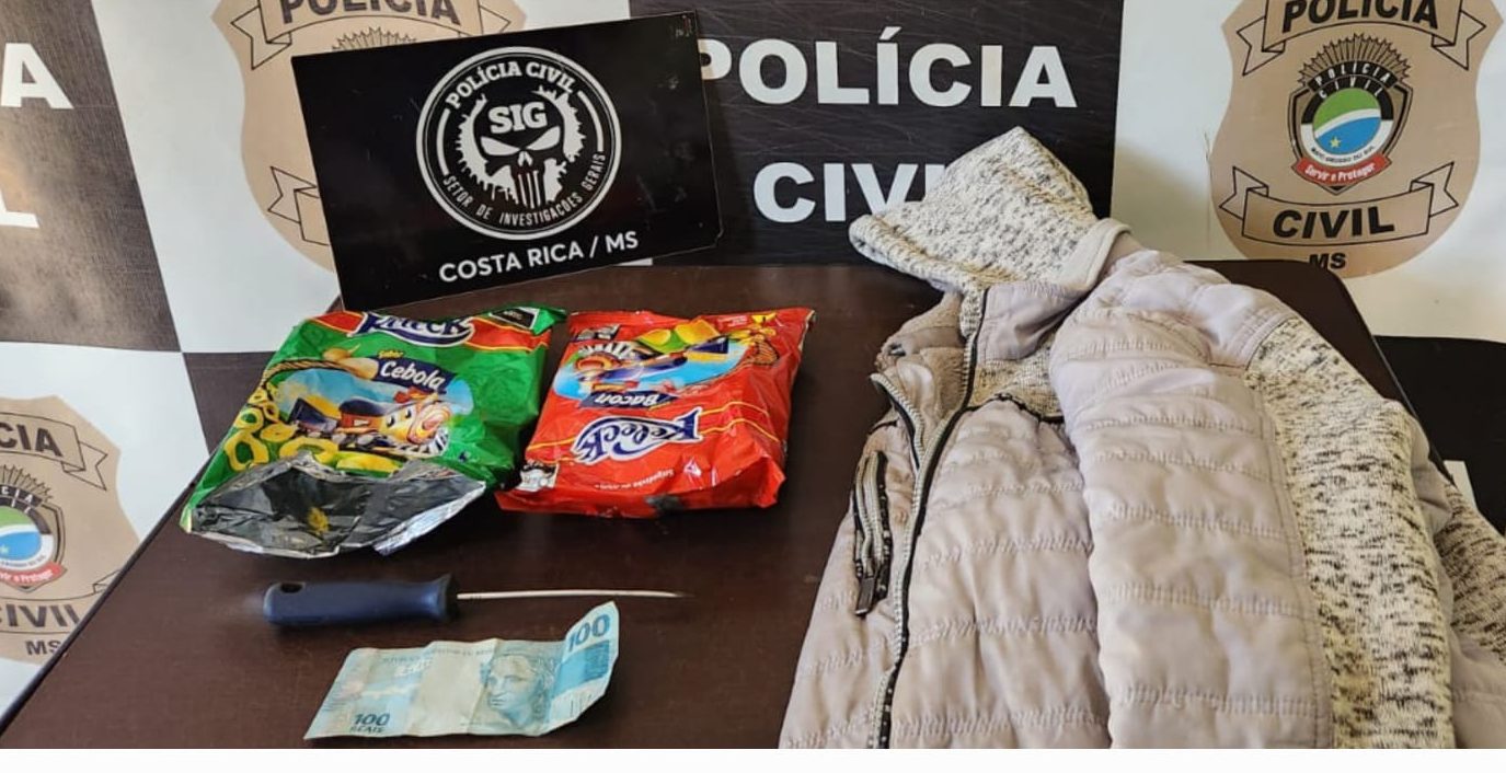 Polícia Civil identifica e prende autor de furto em estabelecimento comercial em Costa Rica