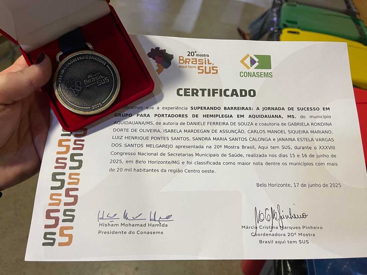 Projeto de Aquidauana conquista prêmio nacional em congresso de saúde