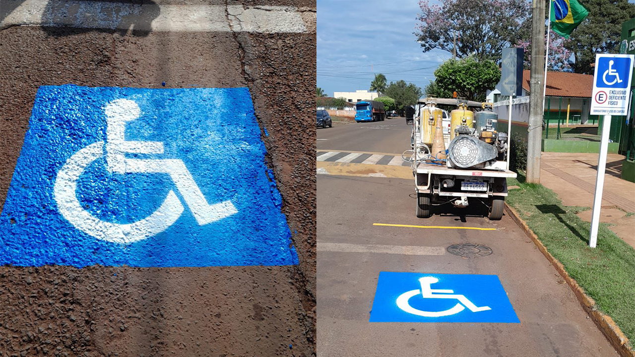 Prefeitura de Sidrolândia instala placas e estacionamento exclusivo para pessoas com deficiência em escolas da cidade