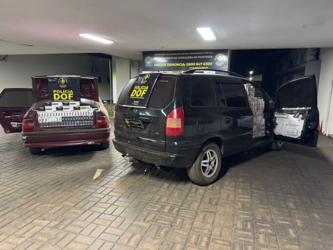 DOF apreende carros carregados de cigarros contrabandeados do Paraguai em Ponta Porã