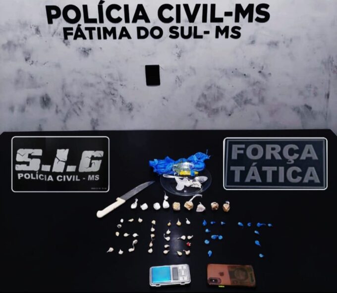 Ação conjunta entre as Polícias Civil e Militar resulta na prisão de traficante em Fátima do Sul