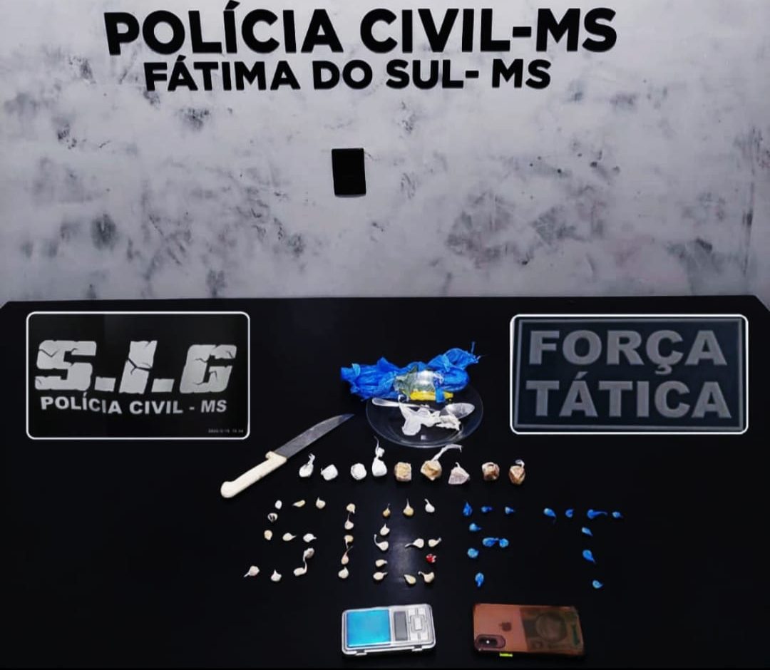 Ação conjunta entre as Polícias Civil e Militar resulta na prisão de traficante em Fátima do Sul