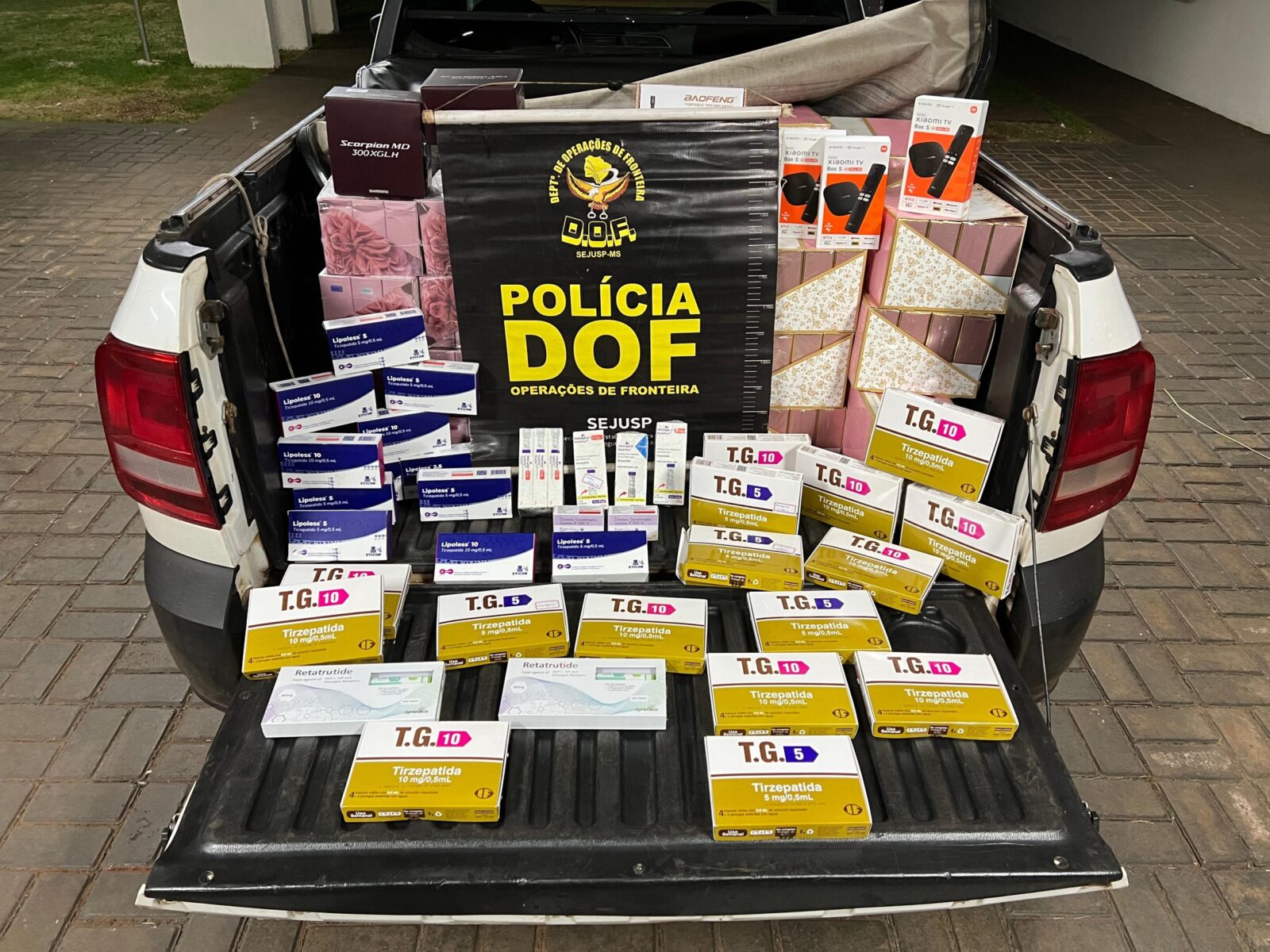 DOF apreende veículo com produtos de contrabando e descaminho em Maracaju