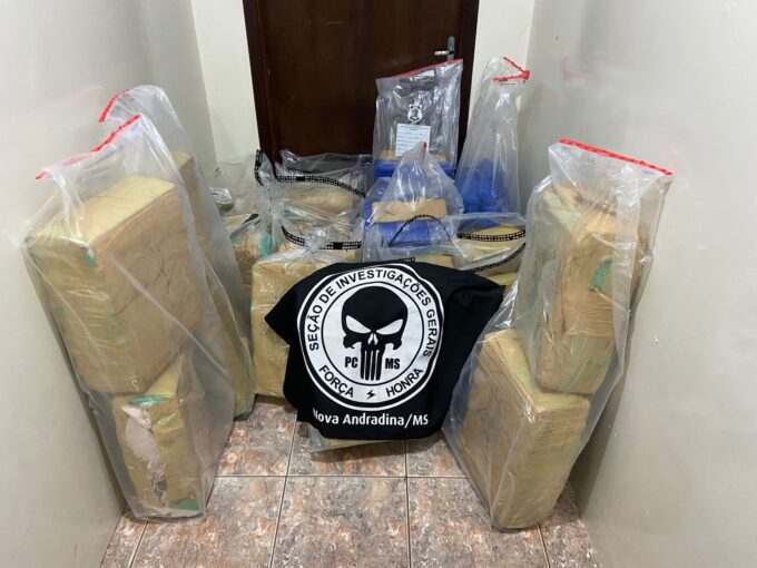 Polícia Civil apreende carga com mais de meia tonelada de maconha e prende homem em flagrante em Nova Andradina