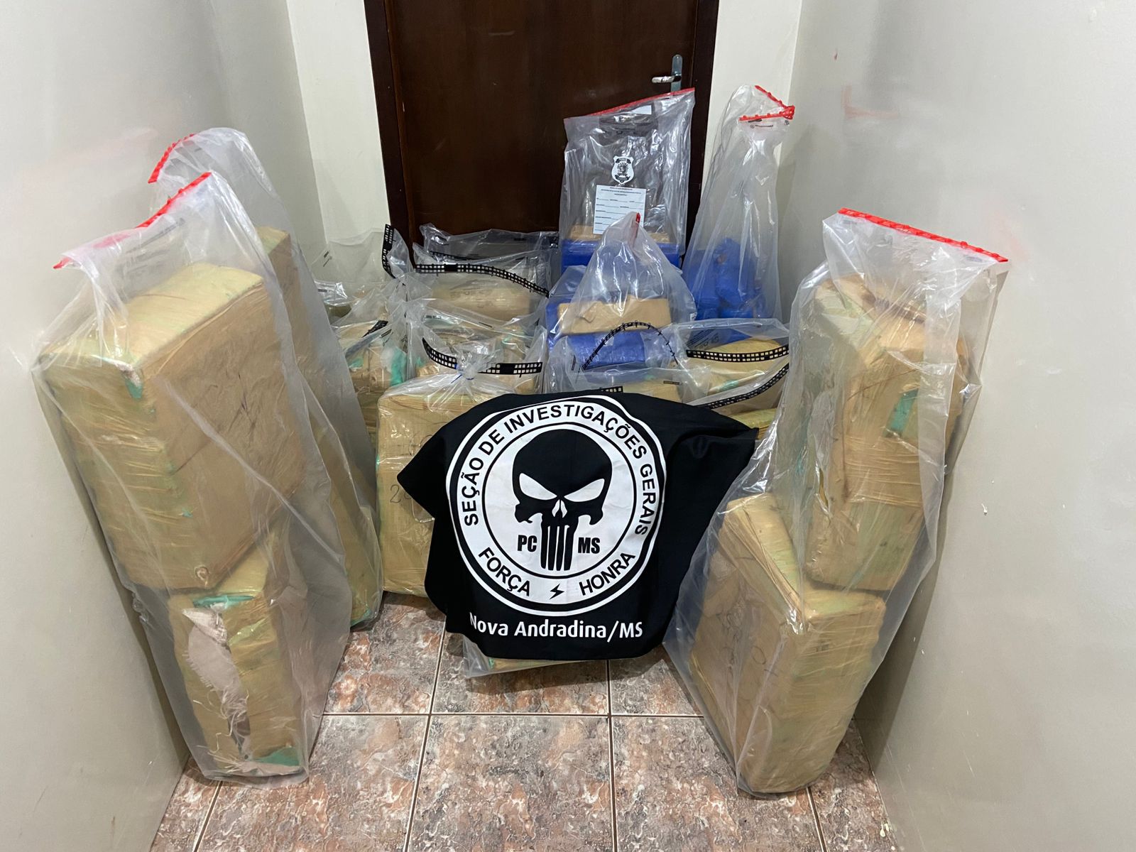 Polícia Civil apreende carga com mais de meia tonelada de maconha e prende homem em flagrante em Nova Andradina