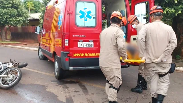 Motociclista fica ferido após se enroscar em fios rompidos em Anastácio