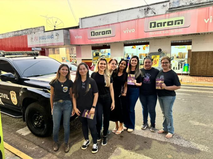 Delegacia de Miranda participa de blitz educativa sobre combate a violência doméstica e familiar contra a mulher