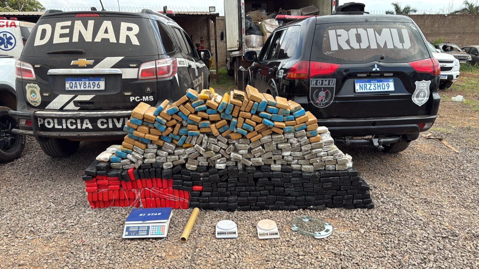Em ação conjunta, Polícia Civil e Guarda Municipal apreendem quase meia tonelada de drogas em Campo Grande