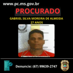 Polícia Civil divulga foto de autor de homicídio ocorrido em Ponta Porã e pede auxílio da população para localizá-lo