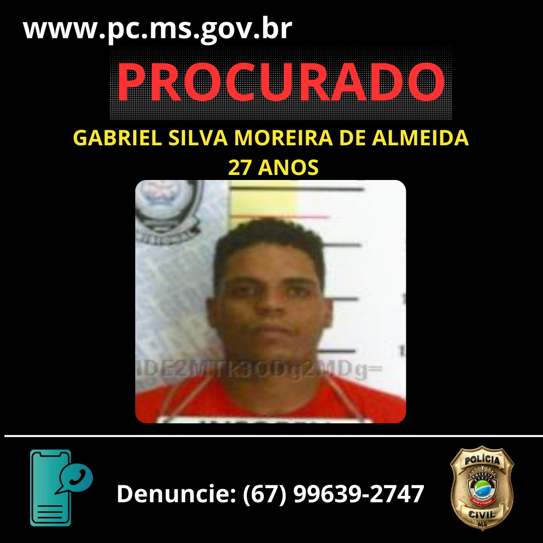 Polícia Civil divulga foto de autor de homicídio ocorrido em Ponta Porã e pede auxílio da população para localizá-lo
