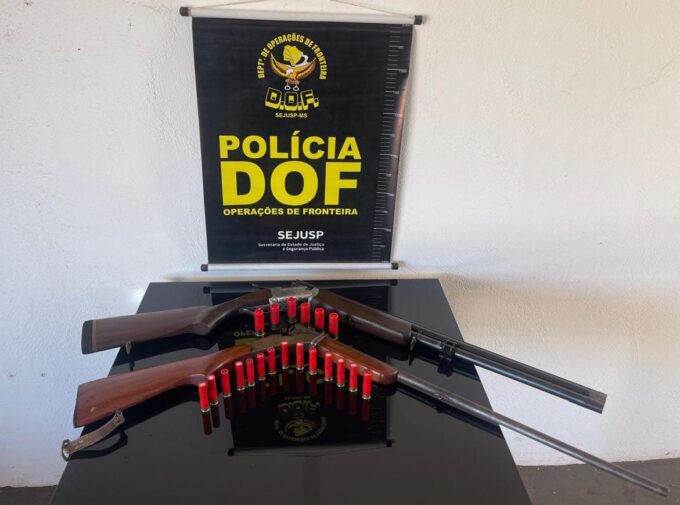 DOF apreende duas espingardas e munições em Novo Horizonte do Sul