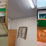 Escola reformada na Gestão de Vanda Camilo fica inundada com chuva nesta segunda