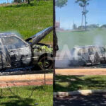 Carro recém-reformado é destruído por chamas após falha no distribuidor de combustível