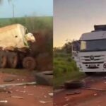 Falta de freio causou acidente com caminhoneiro que teve braço arrancado em batida na BR-163