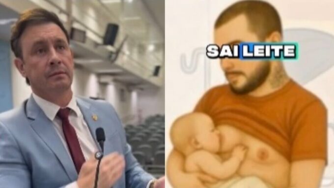 Figuras de homens grávidos e ‘dando mamá’ na Cândido Mariano chocam vereador: ‘bizarro’