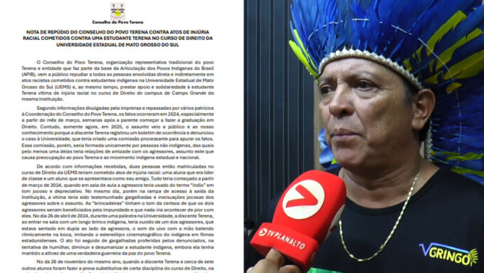 Conselho do Povo Terena emite nota de repúdio por injúria racial contra estudante indígena na UEMS
