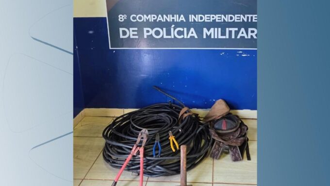 Homem é preso furtando fios de cobre em torre de telefonia em Sidrolândia