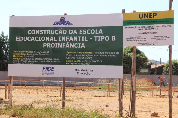 MPMS investiga obra parada de escola infantil em Bonito e cobra cronograma de retomada