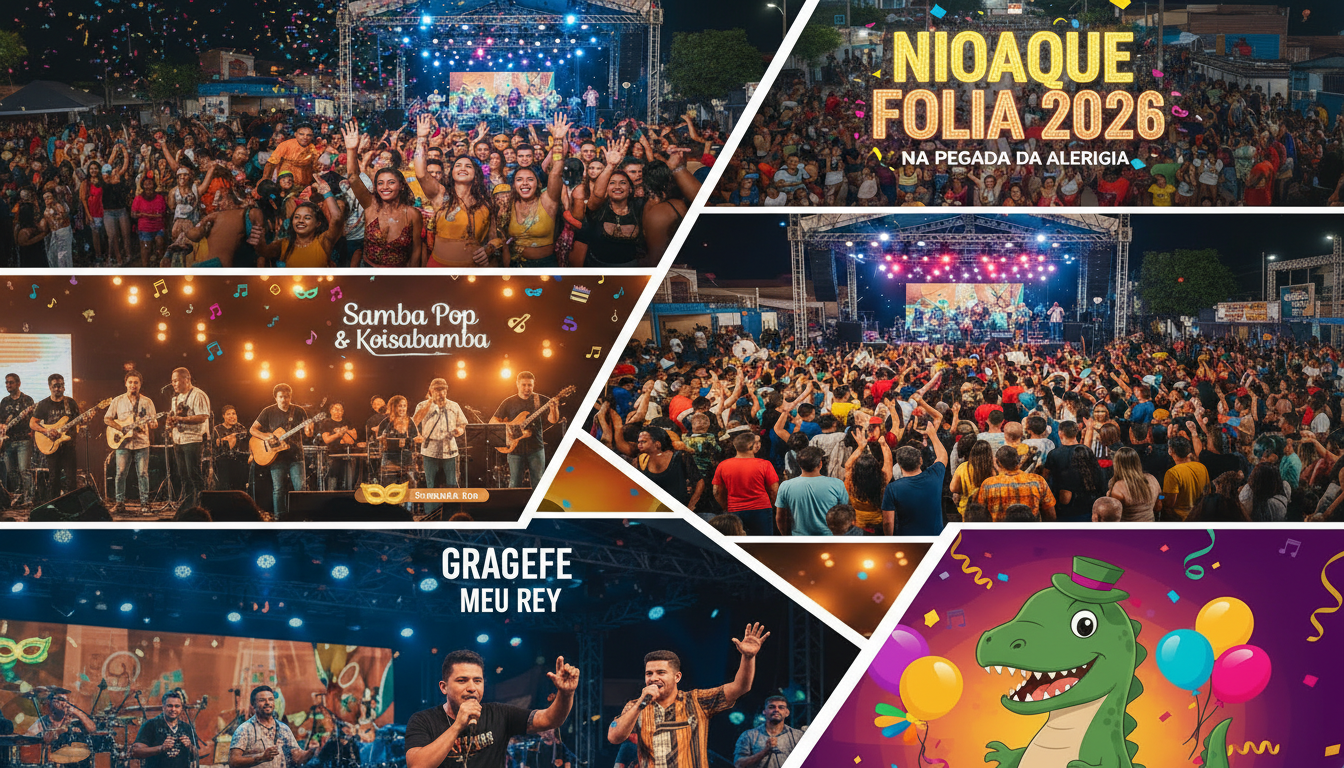 Nioaque Folia 2026: “Na Pegada da Alegria” promete agitar o Mato Grosso do Sul