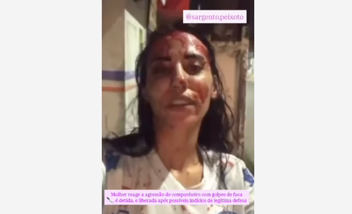 Mulher esfaqueia namorado e diz ter sofrido violência doméstica: ‘De homem eu não apanho mais’