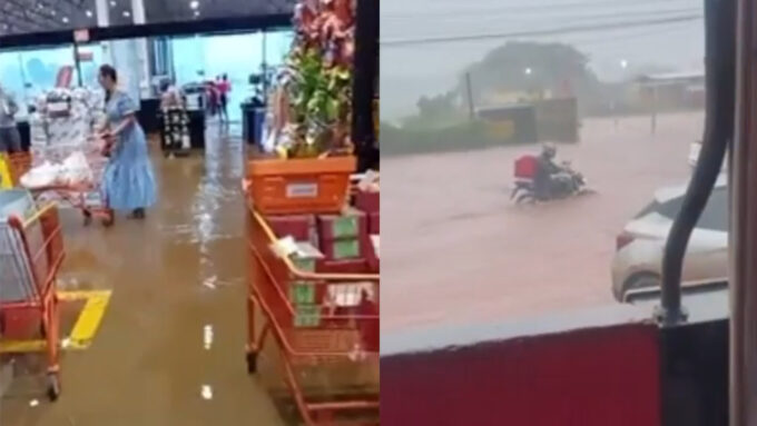 Vídeo: Temporal em Maracaju atinge 120 mm, causa alagamentos e prefeitura cria abrigo provisório