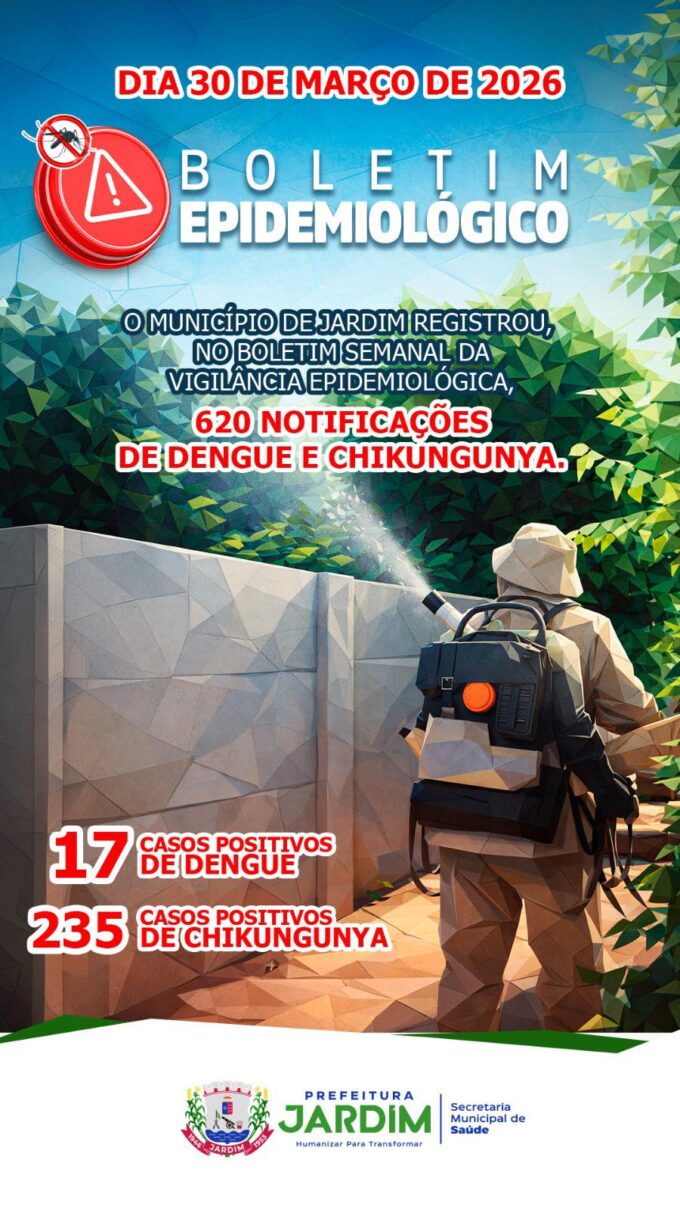 Jardim registra aumento de casos de Chikungunya e Prefeitura prorroga situação de emergência em saúde pública