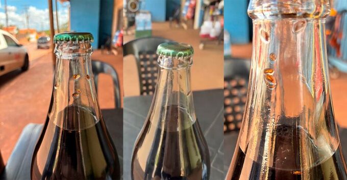 ‘Vai uma coquinha aí’? Comerciante encontra larvas dentro de refrigerante lacrado