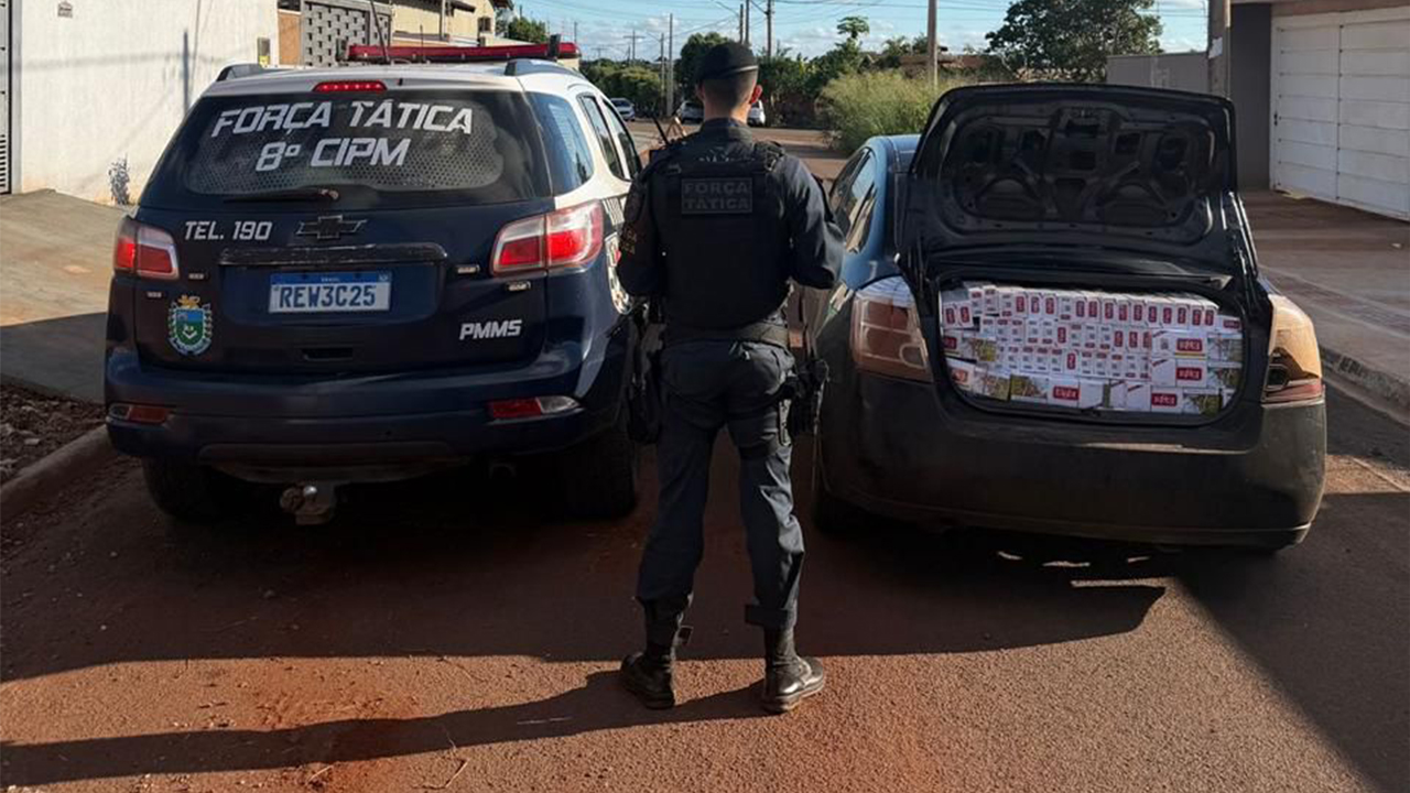 Carga suspeita termina em apreensão de contrabando em Sidrolândia