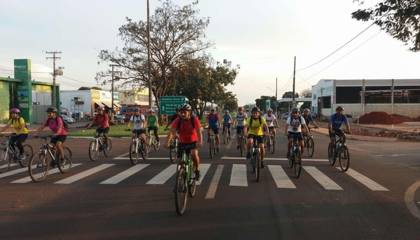 Pedalada contra a dengue movimenta Sidrolândia com sorteio de bicicletas