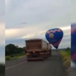 VÍDEO: Passeio de balão quase termina em tragédia com carreta em Aquidauana