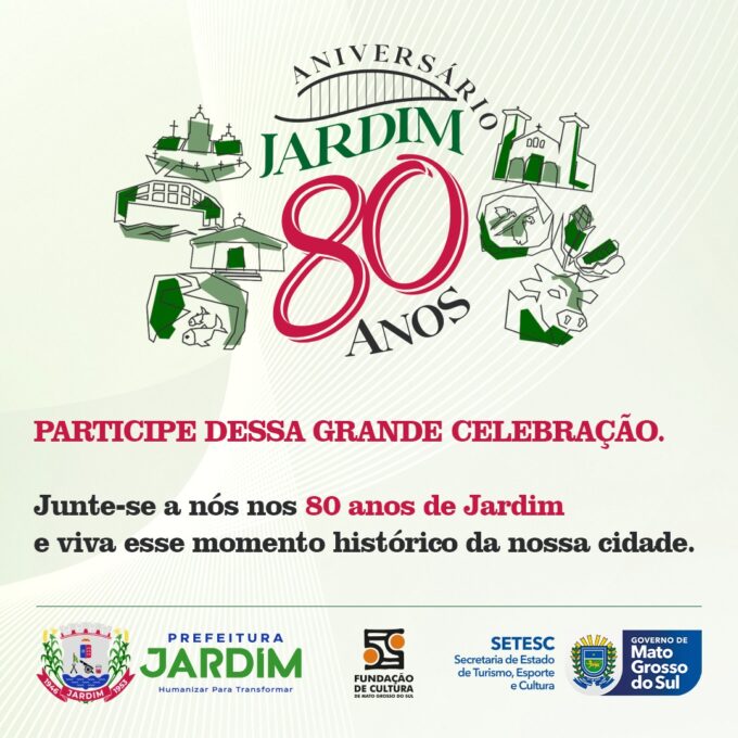 Jardim celebra 80 anos com programação religiosa, cultural e shows nacionais