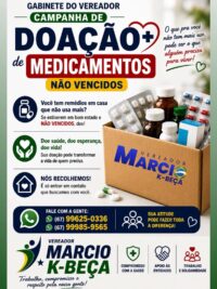 Vereador Márcio Kbeça lança campanha de doação de medicamentos em Sidrolândia