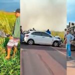 Grave acidente entre caminhão e carros provoca congestionamento na saída de Campo Grande para Sidrolândia