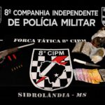 Operação por violência doméstica termina com prisão por tráfico de drogas e apreensão de arma em Sidrolândia