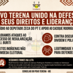 Conselho do Povo Terena emite nota de repúdio contra deputado Zeca do PT e reforça apoio a cacique