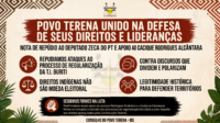 Conselho do Povo Terena emite nota de repúdio contra deputado Zeca do PT e reforça apoio a cacique